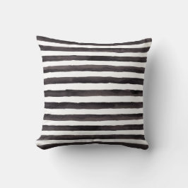 almohada de rayas de color negro y blanco