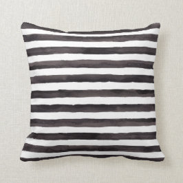 almohada de rayas de color negro y blanco