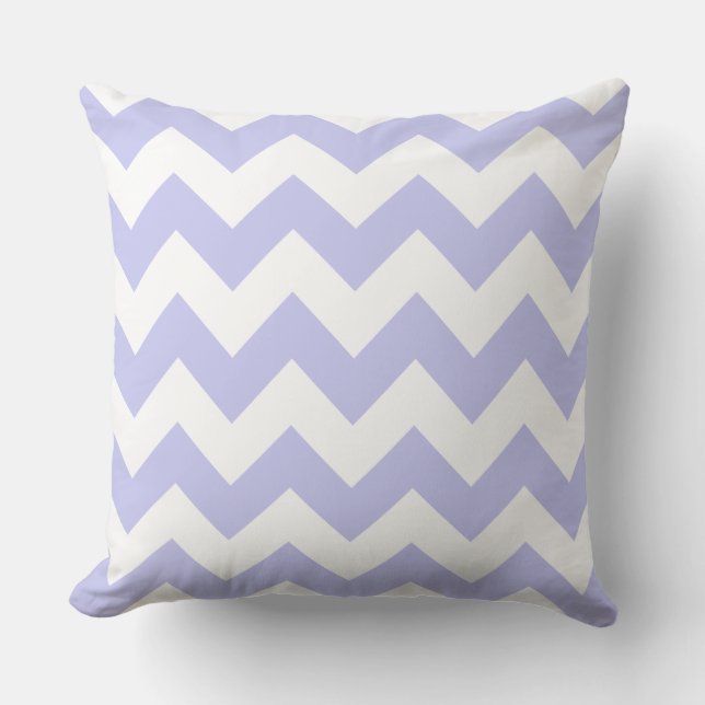 Almohada de rayas en zig-zag azul bebé (Anverso)