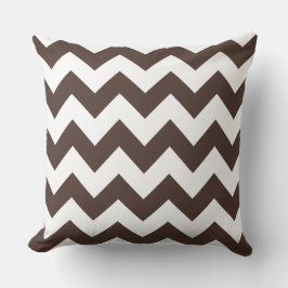 Almohada de rayas en zig-zag marrón