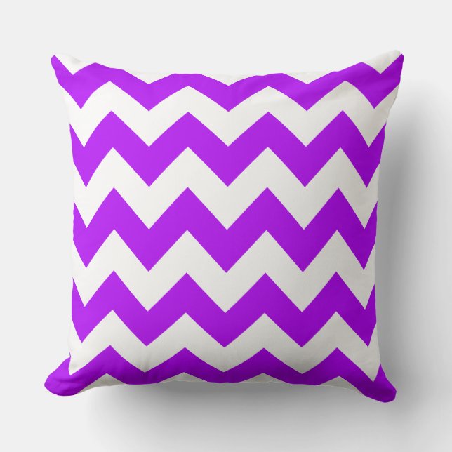 Almohada de rayas en zig-zag púrpura (Anverso)