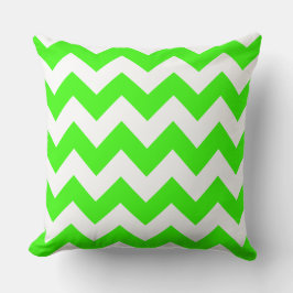 Almohada de rayas en zig zag verde brillante