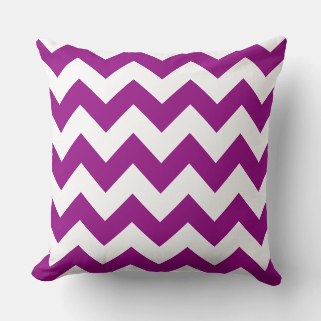 Almohada de rayas en zig-zag violetas (Anverso)