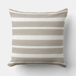 Almohada de rayas moderna neutra y blanca