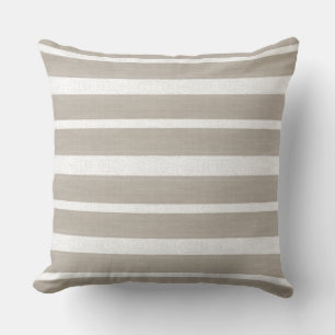 Almohada de rayas moderna neutra y blanca