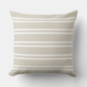 Almohada de rayas moderna neutral y blanca