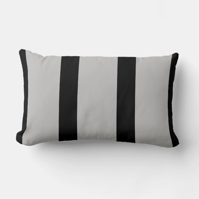 Almohada de rayas negras y grises (Anverso)