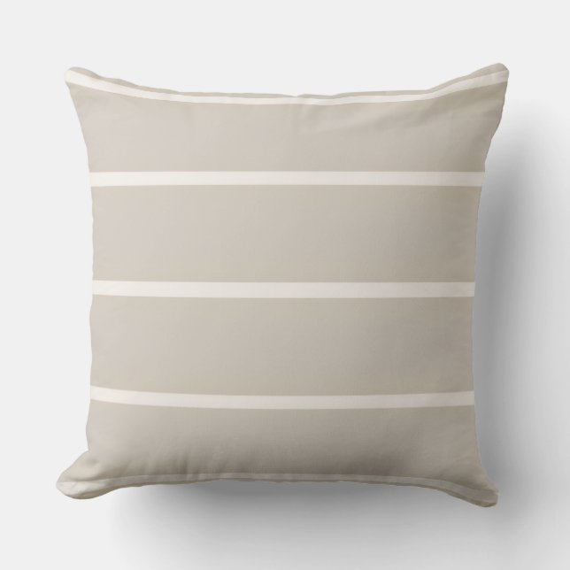 Almohada de rayas neutras arenosas (Anverso)