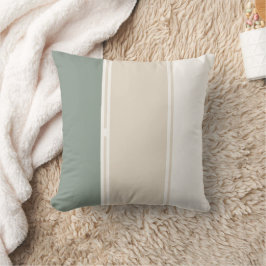 Almohada de rayas pastel verde salvia beige