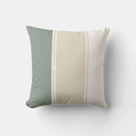 Almohada de rayas pastel verde salvia beige