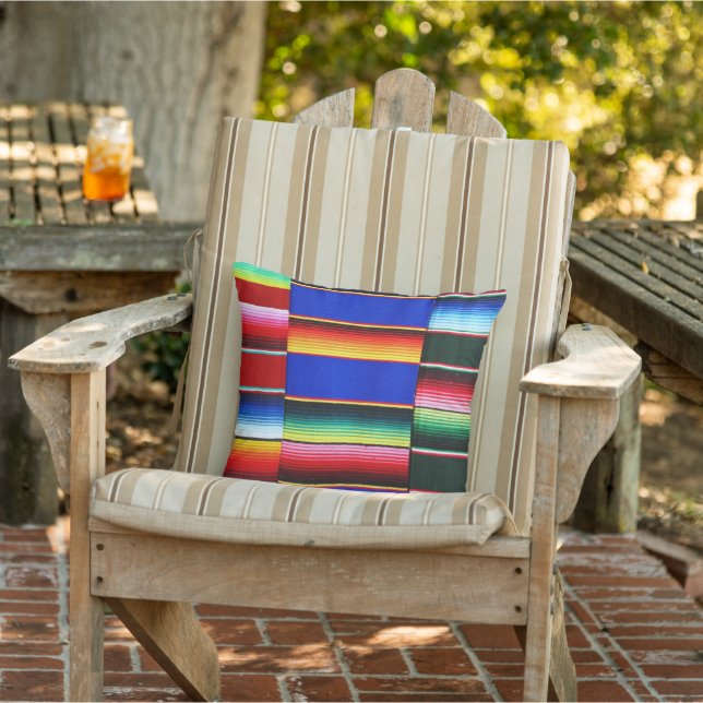 almohada de rayas serape coloridas (Silla)