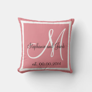 Almohada de recuerdo de boda rosa polvorienta