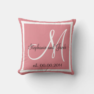 Almohada de recuerdo de boda rosa polvorienta