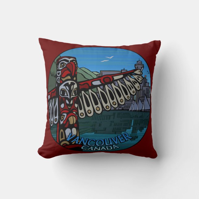 Almohada de recuerdo de Vancouver Regalo de monume (Anverso)