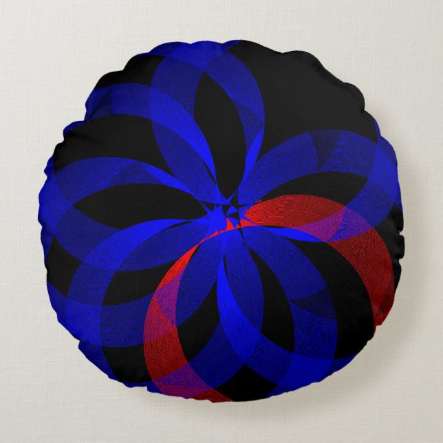 Almohada de redondeo geométrico de acento rojo gir (Anverso)