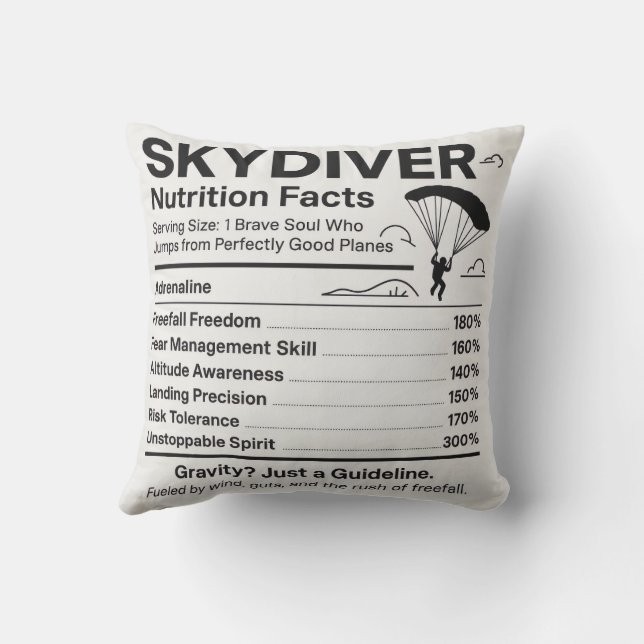 Almohada de regalo con datos nutricionales de para (Reverso)