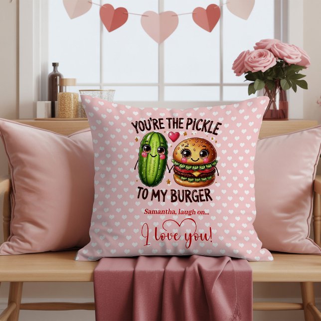 Almohada de regalo de amor divertido personalizado (Personalized Funny Love Pillow Cartoon Food)