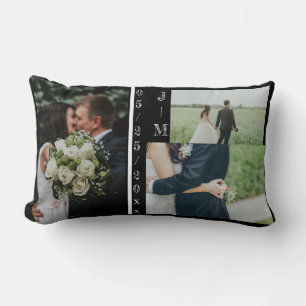 Almohada de regalo de boda con monograma de varias