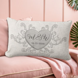 Almohada de regalo de boda con monogramas personal