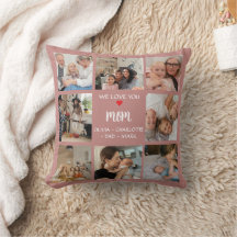 Almohada de regalo de collage de fotos para mamá -