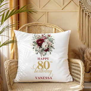 Almohada de regalo de cumpleaños 80 Chic Blush Bur
