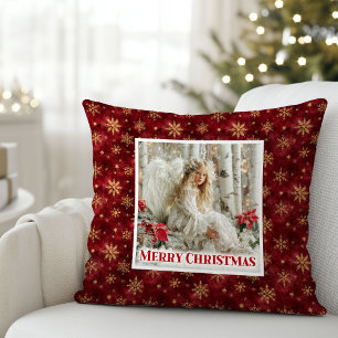 Almohada de regalo victoriana angelical roja y dor