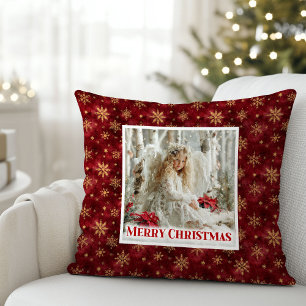 Almohada de regalo victoriana helada ángel rojo y