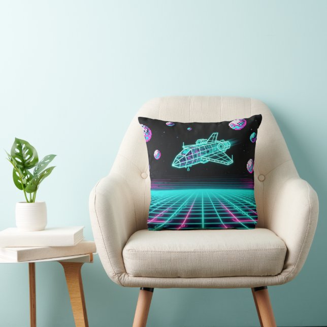 Almohada de rejilla de espacio de arcade retro (Silla)