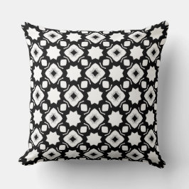 Almohada de rejilla de estrella abstracta negra y