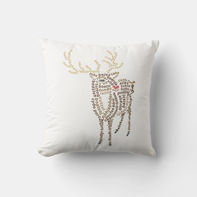 Almohada de Reno de Palabra Mundial (Anverso)