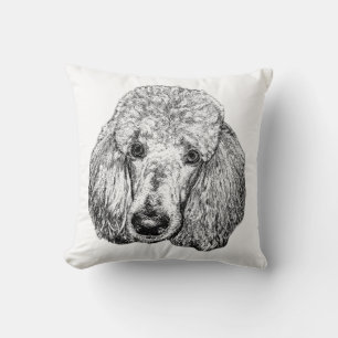 Almohada de retrato de caniche – Arte detallado de