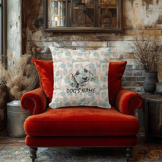 Almohada de retrato de caniche personalizado con p (Subido por el creador)