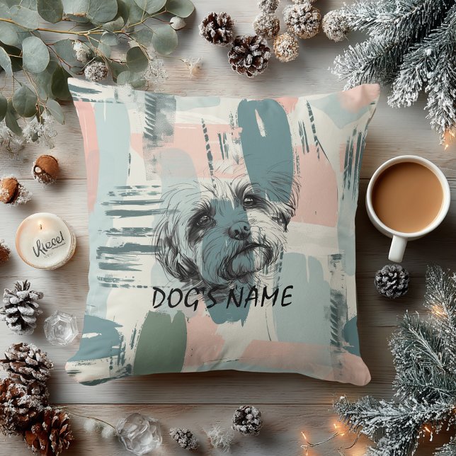 Almohada de retrato de perro personalizado con pin (Subido por el creador)