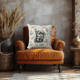 Almohada de retrato personalizado de Rottweiler co