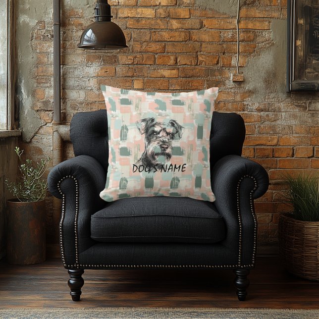 Almohada de retrato personalizado de Schnauzer con (Subido por el creador)