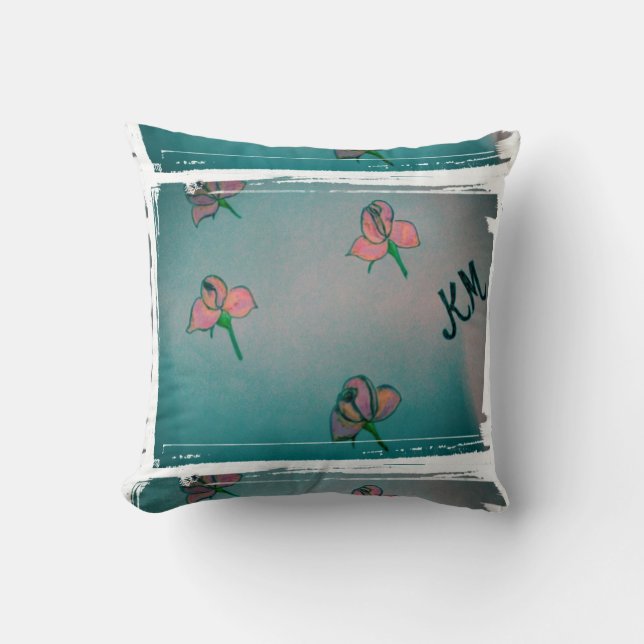 almohada de rosa aqua (Anverso)
