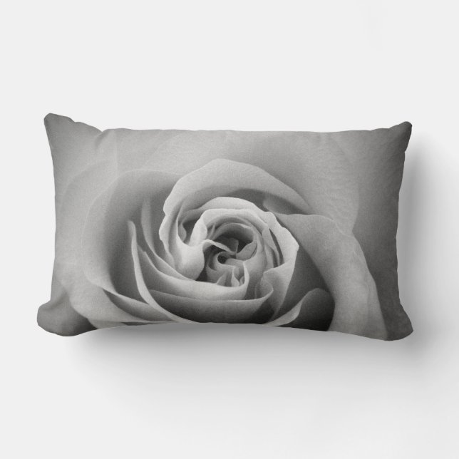 Almohada de rosa en blanco y negro (Anverso)