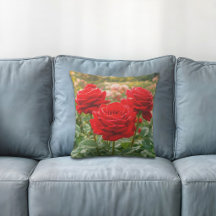 Almohada de rosas rojas
