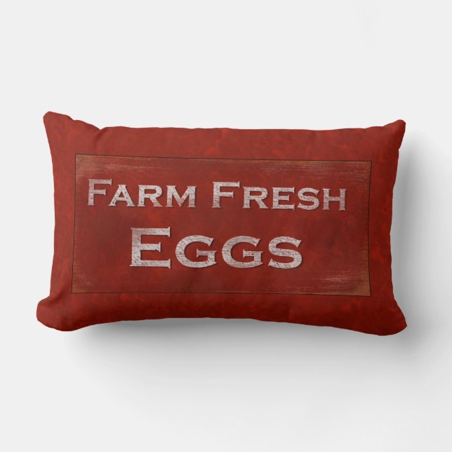 Almohada de Rótulo rústico con huevos frescos de g (Anverso)