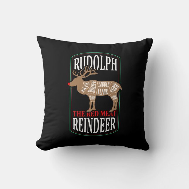 Almohada de Rudolph el Reno de Carne Roja (Anverso)