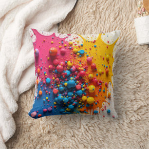 Almohada de Salpicaduras de Pintura Colorida