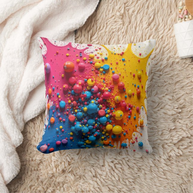 Almohada de Salpicaduras de Pintura Colorida (Manta)