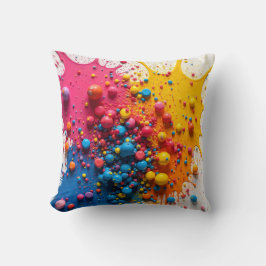 Almohada de Salpicaduras de Pintura Colorida