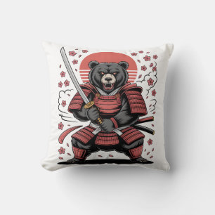 Almohada de Samurái Oso de 16" x 16"