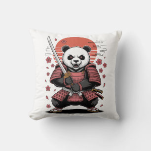 Almohada de Samurái Panda Oso de 16" x 16"