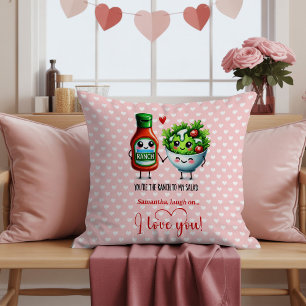 Almohada de San Valentín divertida con nombre pers