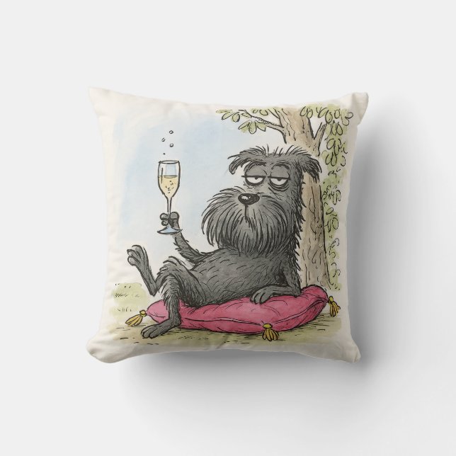 Almohada de Schnauzer Negro Mimado Especial (Anverso)