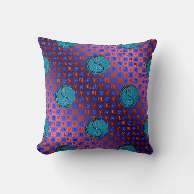 Almohada de Scorpio & Buey de Agua (Anverso)