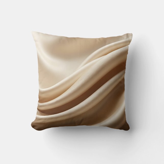 Almohada de seda de champán Satin Flow de lujo (Anverso)