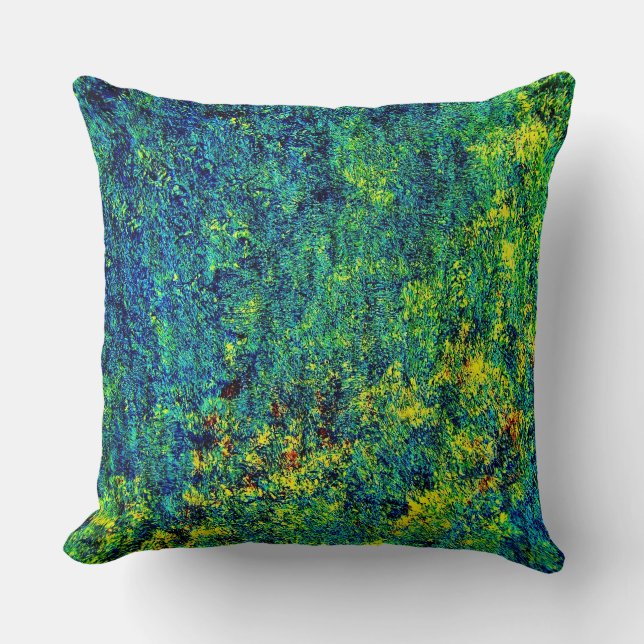 Almohada de seda de poliéster con pintura de flor  (Anverso)